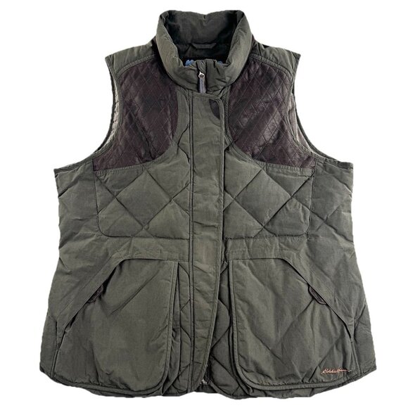 Eddie Bauer 1936 Skyliner Model Goose Down Hunting Vest Womens XXL Green Quilted - Picture 1 of 13